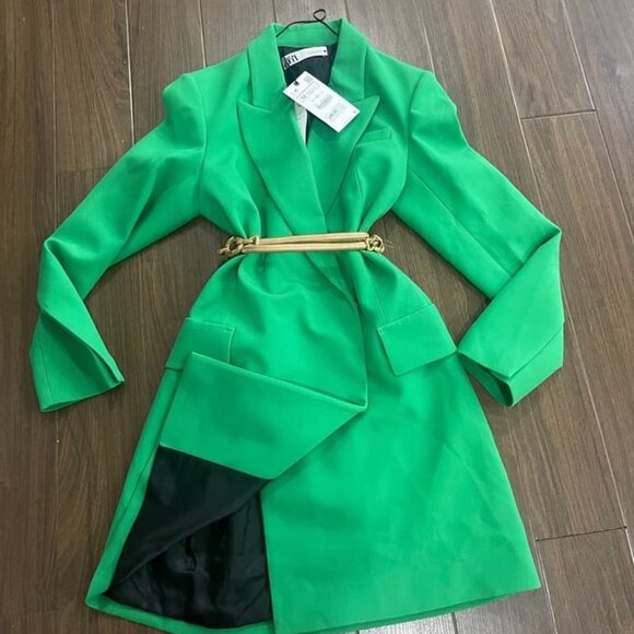 Zara green classic blazer dress - Picture 1 of 3